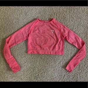 Gymshark Coral Vital Seamless Long Sleeve Crop Top